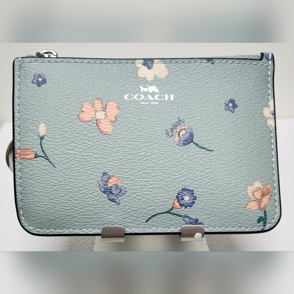 COACH Light Teal Key Pouch NWT C1672G - Picture 3 of 13